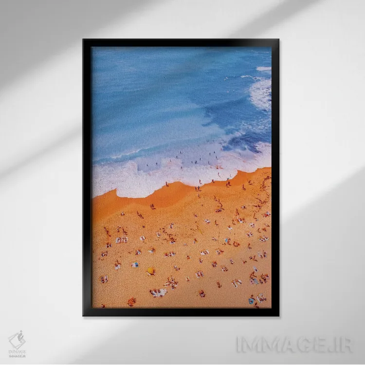 تابلو دکوراتیو "اقیانوس از بالا مانند نقاشی ۱۰" اثر هوبوپیبا - نمای قابدار مشکی