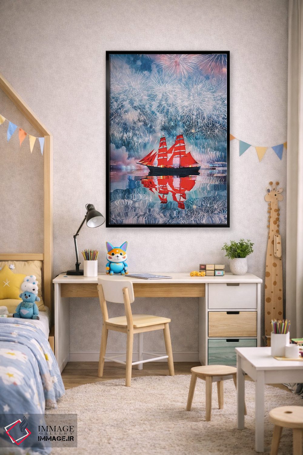 تابلو دکوراتیو "بادبان های قرمز در سن پترزبورگ" اثر هوبوپیبا - D3B