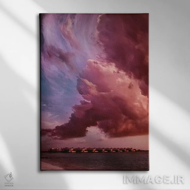 تابلو دکوراتیو "طلوع به سبک مونه در مالدیو" اثر هوبوپیبا - نمای روبهرو روی دیوار