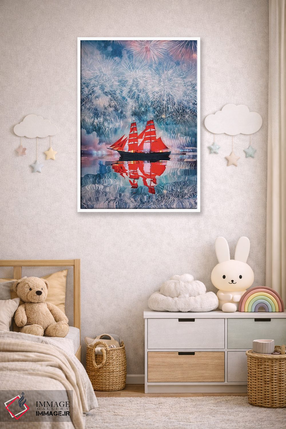 تابلو دکوراتیو "بادبان های قرمز در سن پترزبورگ" اثر هوبوپیبا - D5W