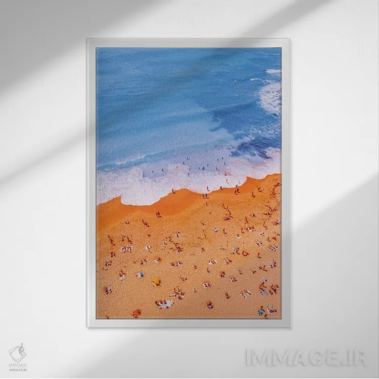 تابلو دکوراتیو "اقیانوس از بالا مانند نقاشی ۱۰" اثر هوبوپیبا - نمای قابدار سفید