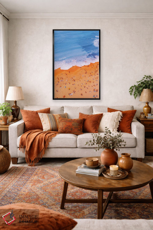 تابلو دکوراتیو "اقیانوس از بالا مانند نقاشی ۱۰" اثر هوبوپیبا - D3B