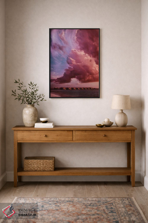 تابلو دکوراتیو "طلوع به سبک مونه در مالدیو" اثر هوبوپیبا - D1B