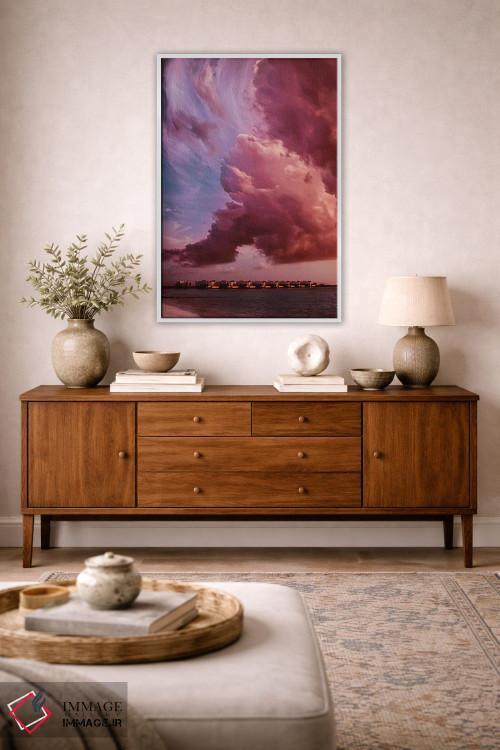 تابلو دکوراتیو "طلوع به سبک مونه در مالدیو" اثر هوبوپیبا - D3W