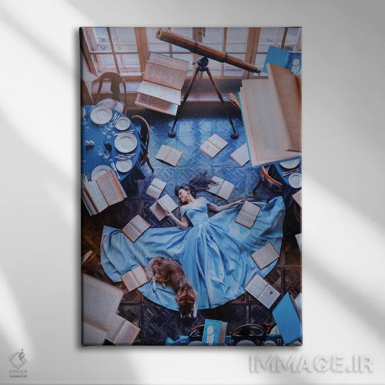 تابلو دکوراتیو "پری های کتاب" اثر هوبوپیبا - نمای روبهرو روی دیوار