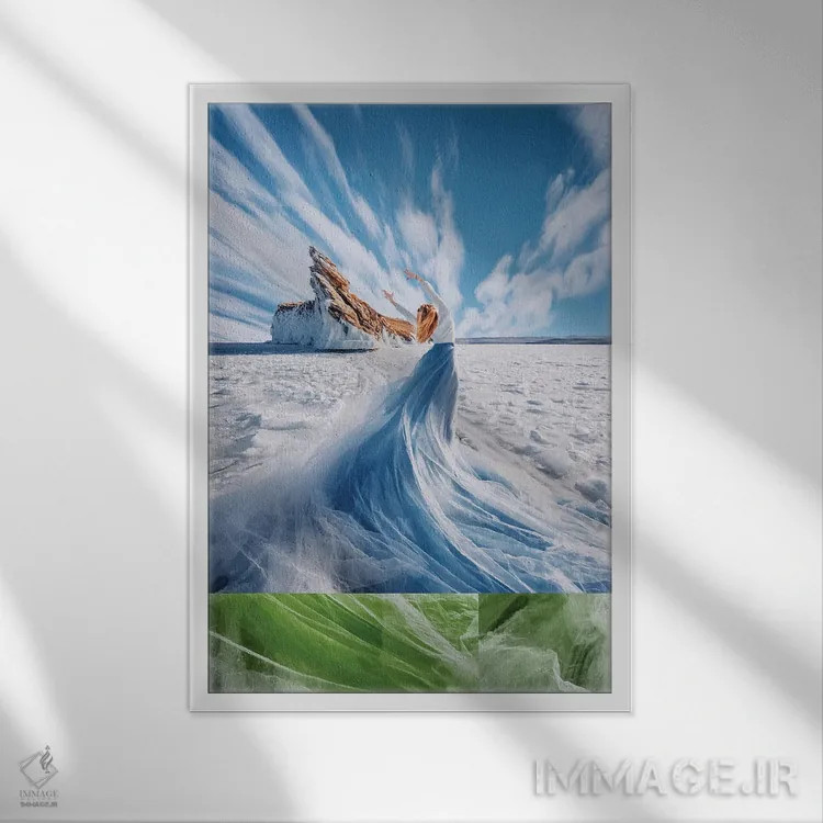 تابلو دکوراتیو "کمر افق" اثر هوبوپیبا - نمای قابدار سفید