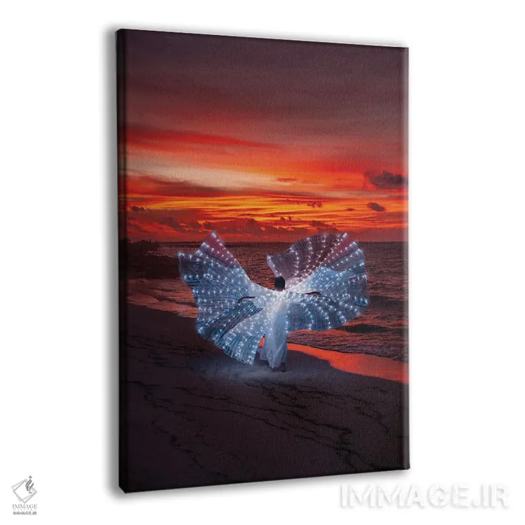 تابلو دکوراتیو "پروانه نورانی در غروب مالدیو" اثر هوبوپیبا - نمای پرسپکتیو محصول