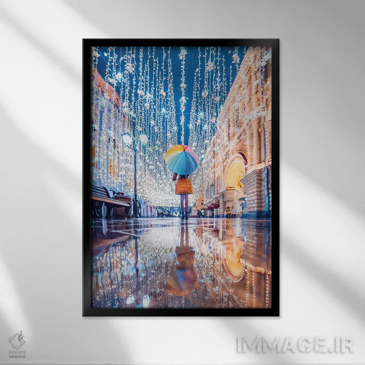 تابلو دکوراتیو "قطعه ای از داستان پری ها در مسکو" اثر هوبوپیبا - نمای قابدار مشکی