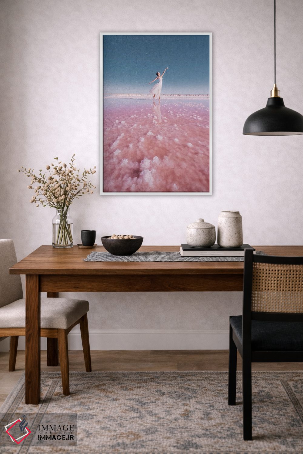 تابلو دکوراتیو "رقصنده بالرین صورتی" اثر هوبوپیبا - D3W