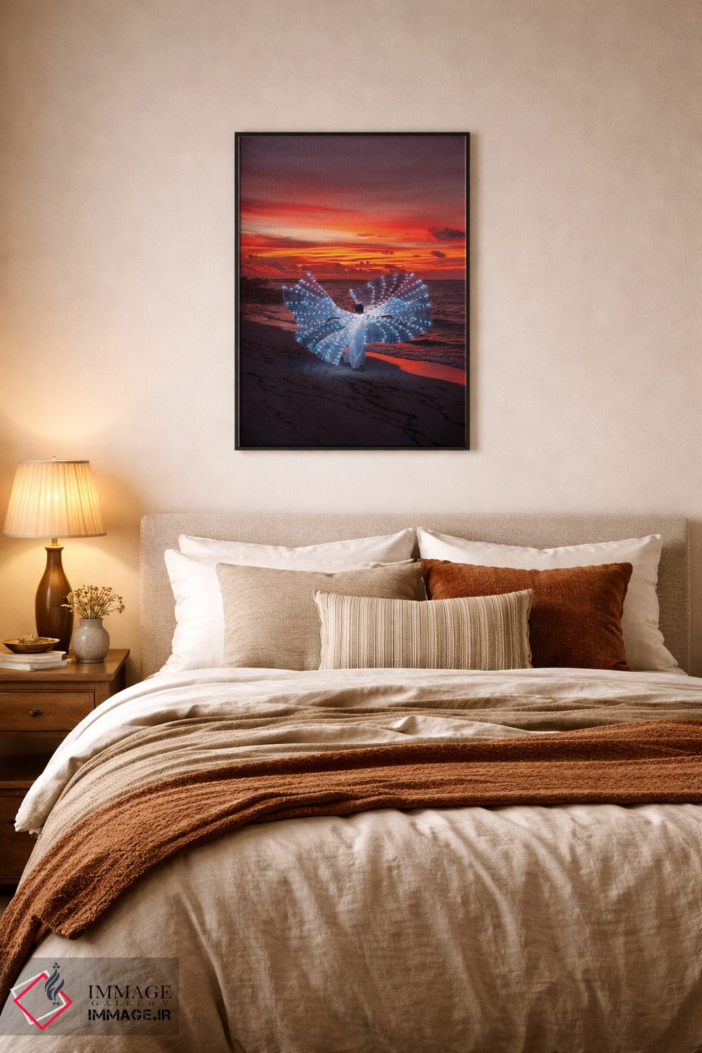 تابلو دکوراتیو "پروانه نورانی در غروب مالدیو" اثر هوبوپیبا - D6B