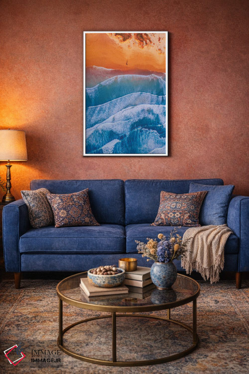 تابلو دکوراتیو "اقیانوس از بالا مانند نقاشی ۳" اثر هوبوپیبا - D3W