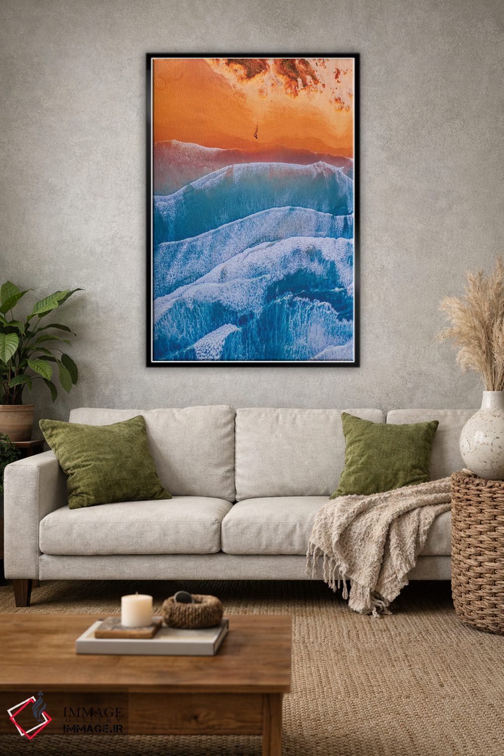 تابلو دکوراتیو "اقیانوس از بالا مانند نقاشی ۳" اثر هوبوپیبا - D2B