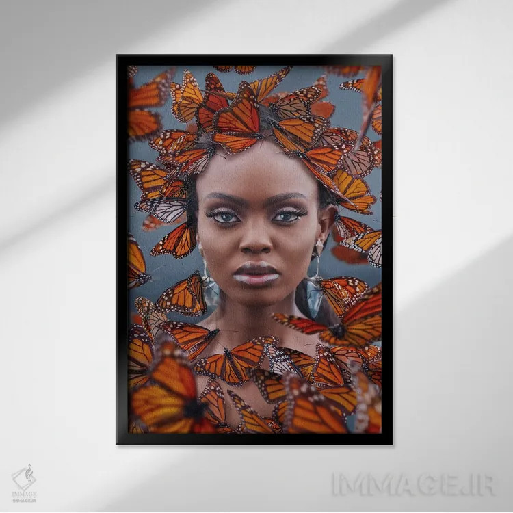 تابلو دکوراتیو "بهشت پروانه ها در مکزیک" اثر هوبوپیبا - نمای قابدار مشکی