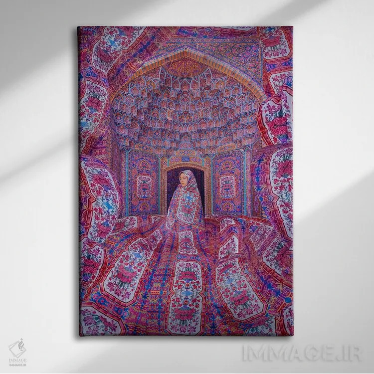 تابلو دکوراتیو "مسجد صورتی" اثر هوبوپیبا - نمای روبهرو روی دیوار
