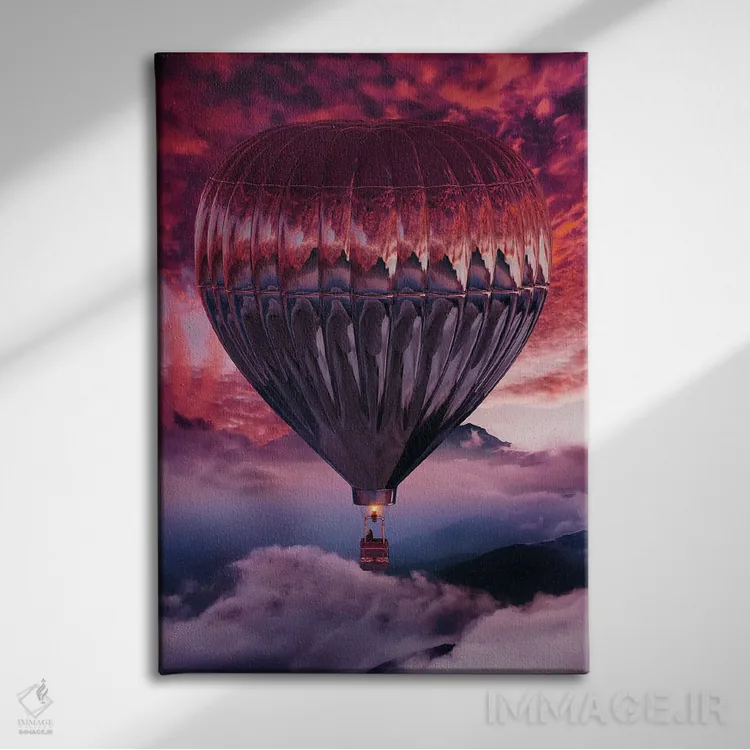 تابلو دکوراتیو "پرواز غروب آینه ای" اثر هوبوپیبا - نمای روبهرو روی دیوار