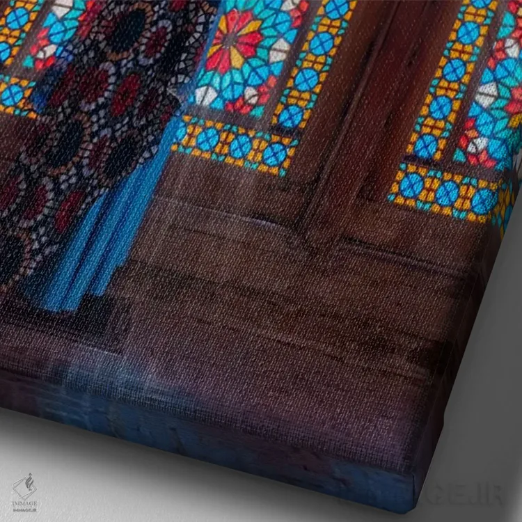 تابلو دکوراتیو "کاخ یزد" اثر هوبوپیبا - نمای نزدیک بافت بوم