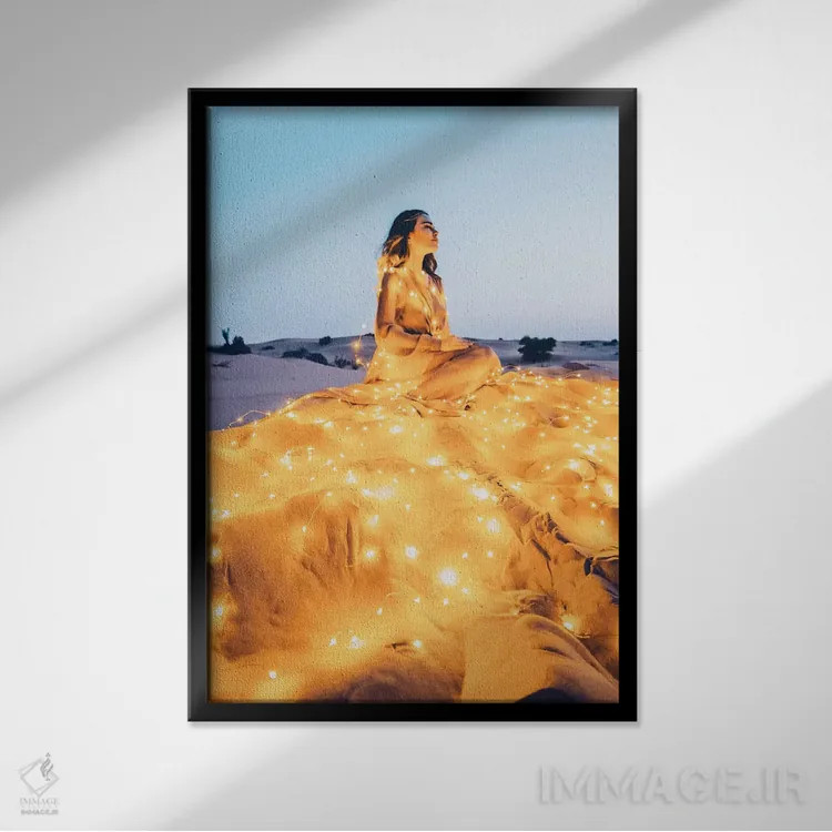 تابلو دکوراتیو "ستاره کویر" اثر هوبوپیبا - نمای قابدار مشکی