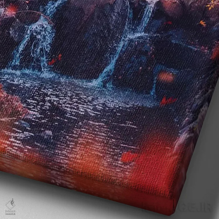 تابلو دکوراتیو "بهشت. فصل مومیزی " اثر هوبوپیبا - نمای نزدیک بافت بوم