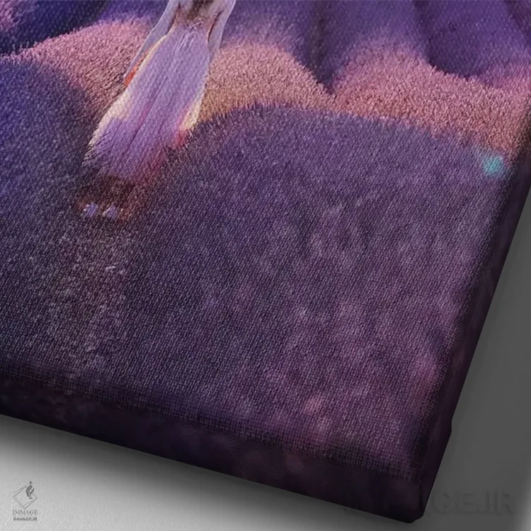 تابلو دکوراتیو "شروع اسطوخودوس" اثر هوبوپیبا - نمای نزدیک بافت بوم