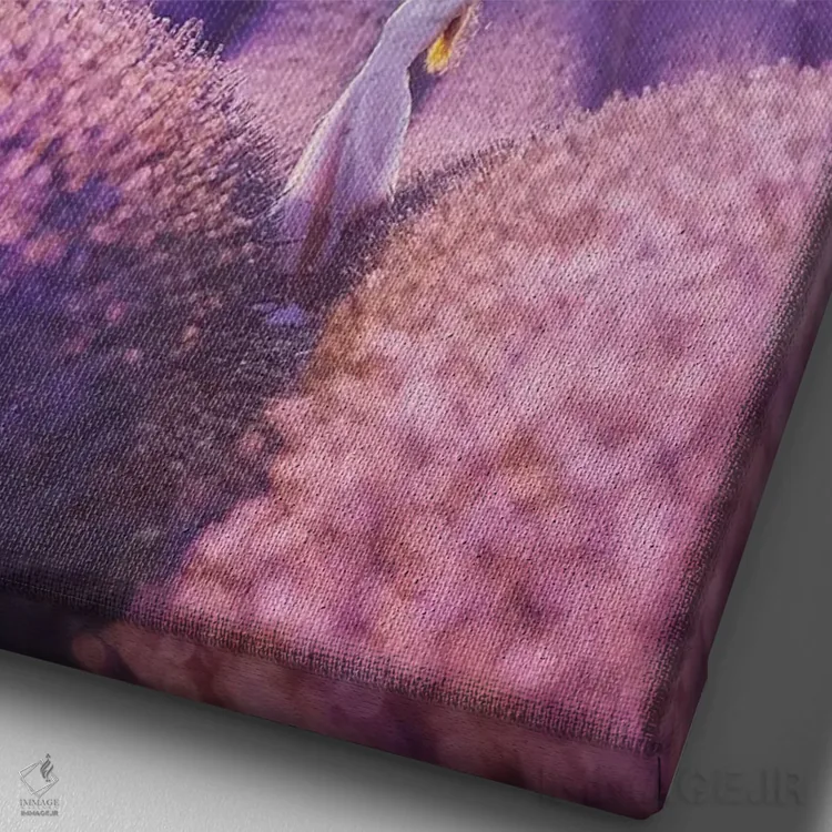 تابلو دکوراتیو "مزرعه اسطوخودوس" اثر هوبوپیبا - نمای نزدیک بافت بوم