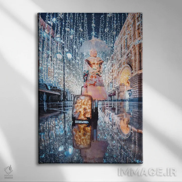 تابلو دکوراتیو "جادو در چمدان" اثر هوبوپیبا - نمای روبهرو روی دیوار