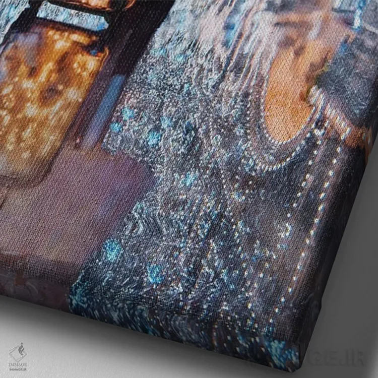 تابلو دکوراتیو "جادو در چمدان" اثر هوبوپیبا - نمای نزدیک بافت بوم