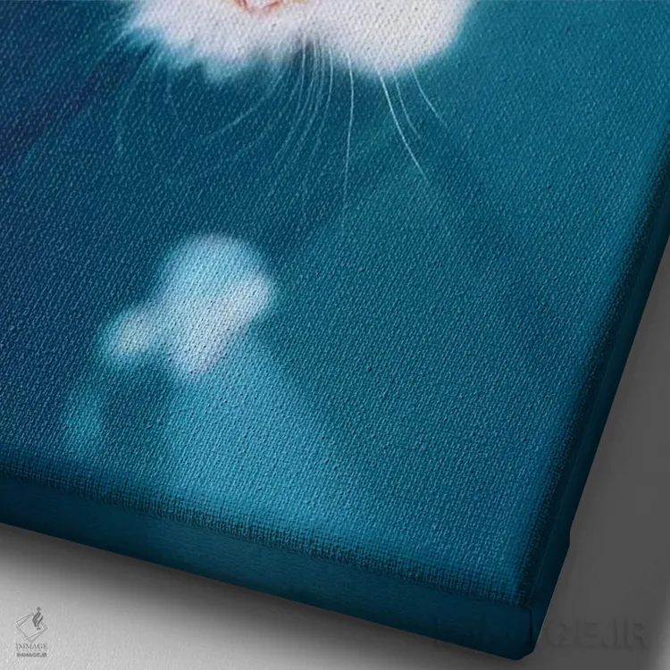 تابلو دکوراتیو "ترسناک گربه ای" اثر هوبوپیبا - نمای نزدیک بافت بوم