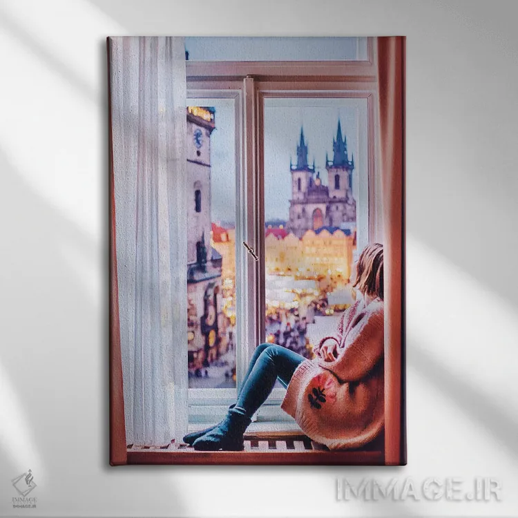تابلو دکوراتیو "نمای پراگ" اثر هوبوپیبا - نمای روبهرو روی دیوار
