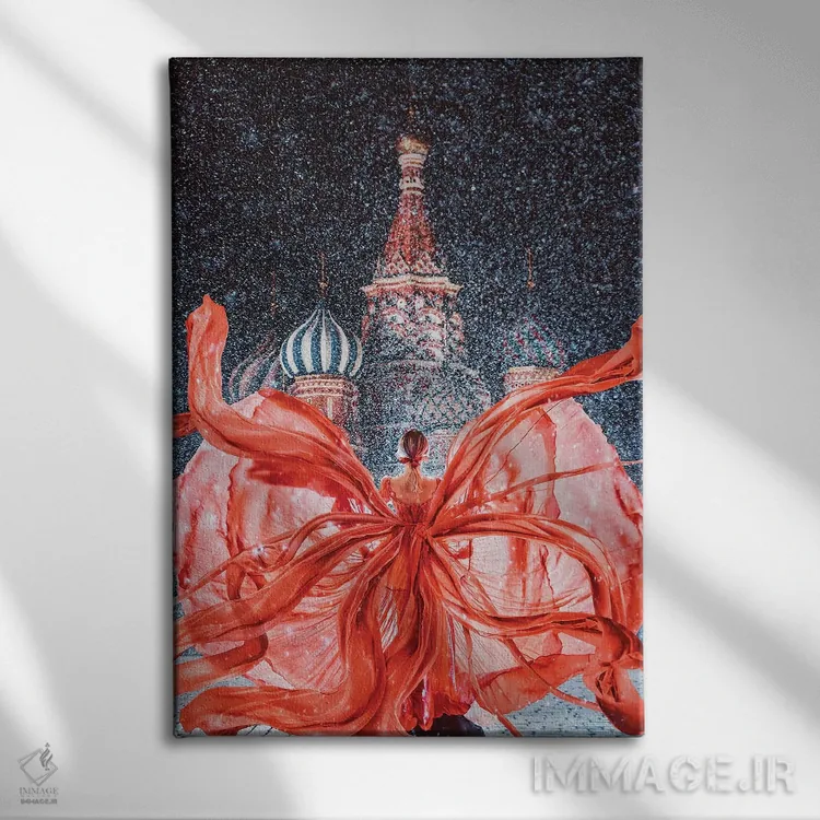 تابلو دکوراتیو "میدان سرخ سرخ سرخ" اثر هوبوپیبا - نمای روبهرو روی دیوار