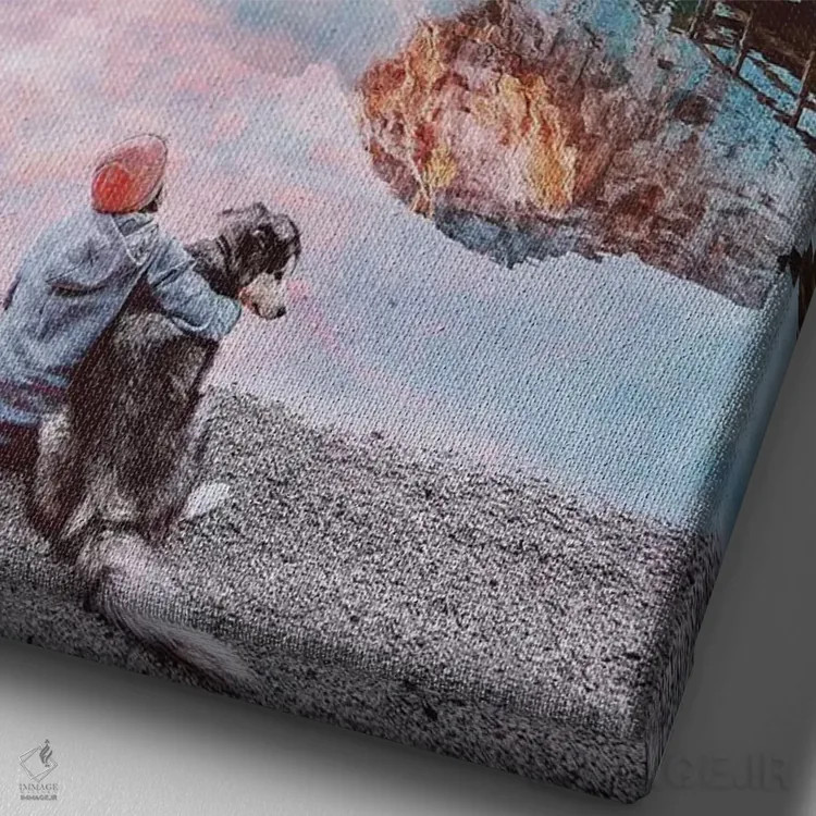 تابلو دکوراتیو "یک لحظه زیبا در دریاچه برایس" اثر هوبوپیبا - نمای نزدیک بافت بوم