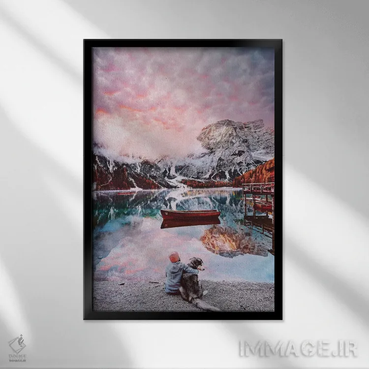 تابلو دکوراتیو "یک لحظه زیبا در دریاچه برایس" اثر هوبوپیبا - نمای قابدار مشکی