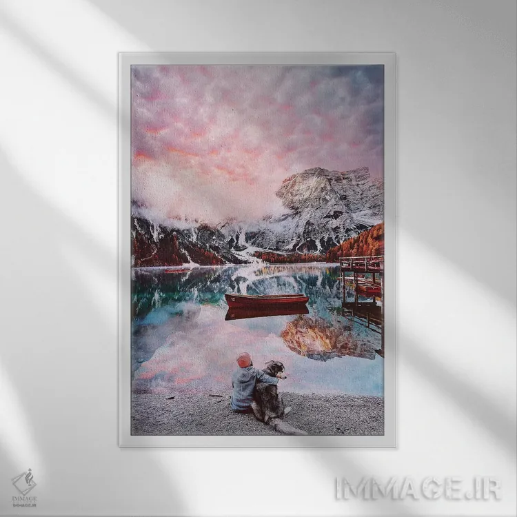 تابلو دکوراتیو "یک لحظه زیبا در دریاچه برایس" اثر هوبوپیبا - نمای قابدار سفید