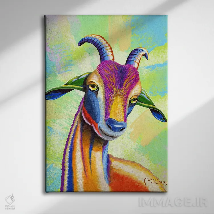 تابلو دکوراتیو "بز" اثر مایک مک کری - نمای روبهرو روی دیوار