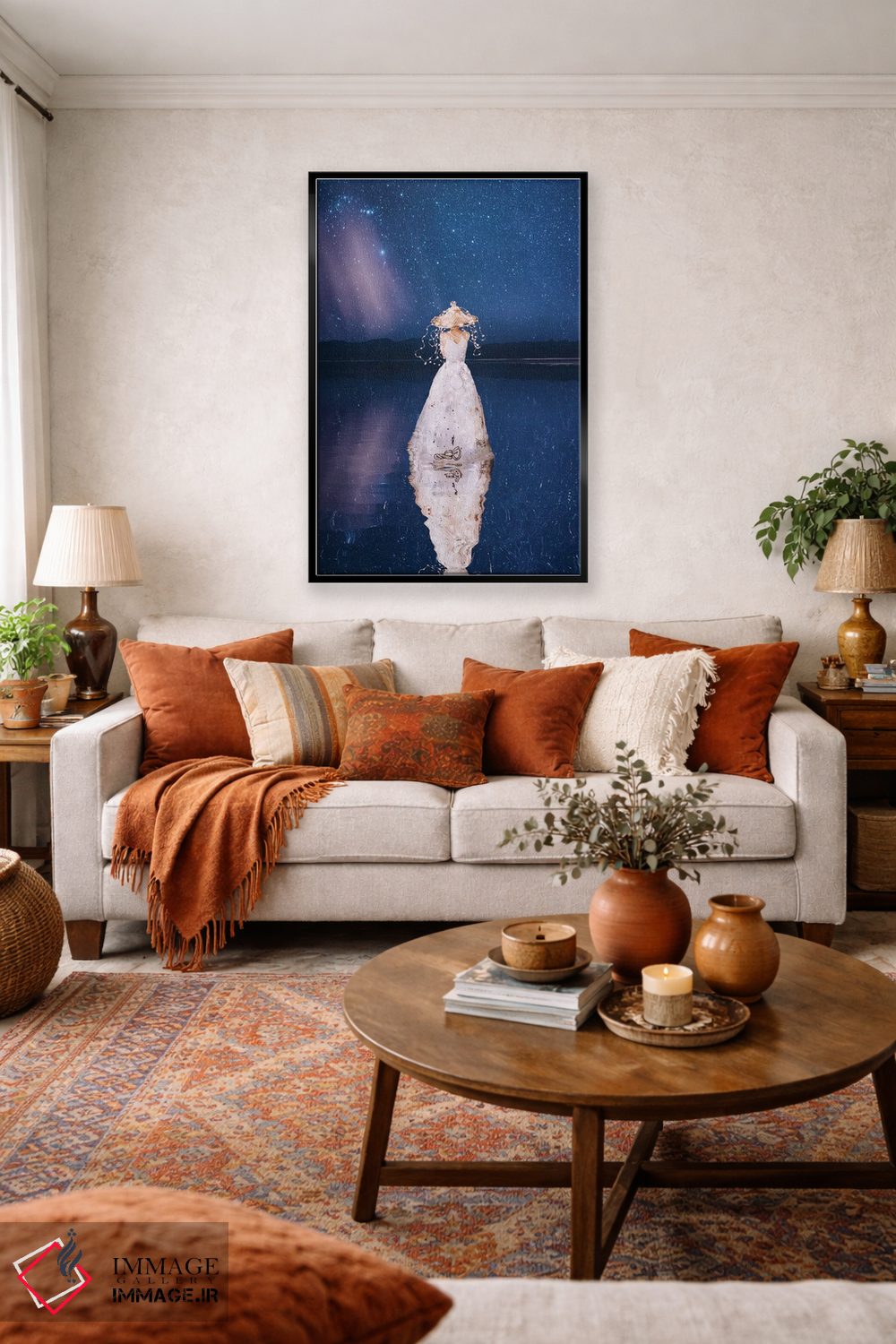 تابلو دکوراتیو "دریا و چراغ ها. غروب گرم" اثر هوبوپیبا - D2B