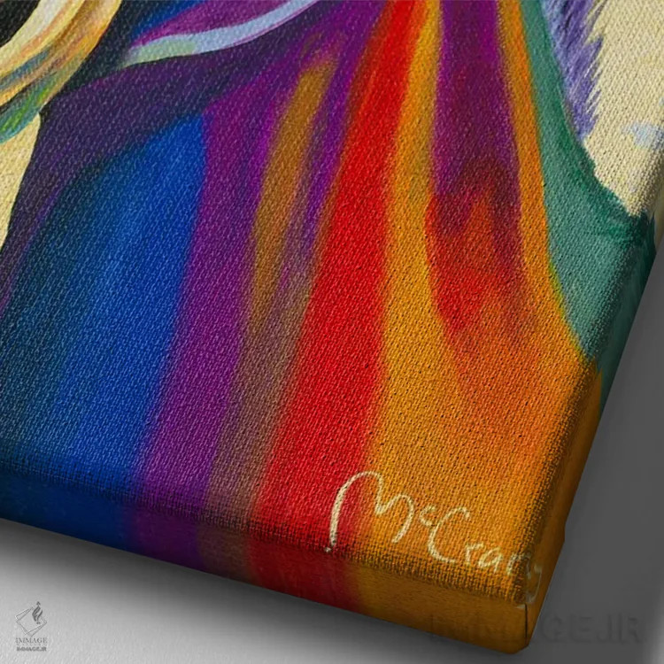 تابلو دکوراتیو "الاغ" اثر مایک مک کری - نمای نزدیک بافت بوم