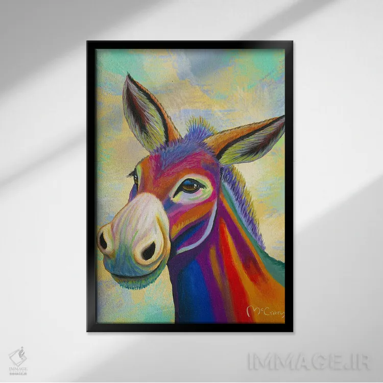 تابلو دکوراتیو "الاغ" اثر مایک مک کری - نمای قابدار مشکی