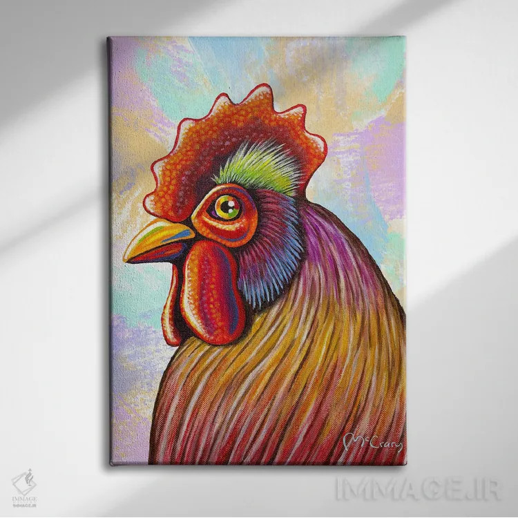 تابلو دکوراتیو "مرغ" اثر مایک مک کری - نمای روبهرو روی دیوار