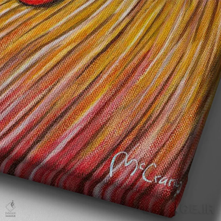 تابلو دکوراتیو "مرغ" اثر مایک مک کری - نمای نزدیک بافت بوم