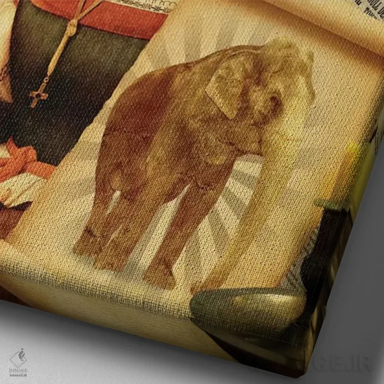 تابلو دکوراتیو "تراژدی ناشناخته" اثر مارسل لیسبوا - نمای نزدیک بافت بوم