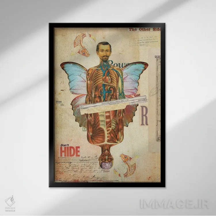 تابلو دکوراتیو "۱+۱" اثر مارسل لیسبوا - نمای قابدار مشکی