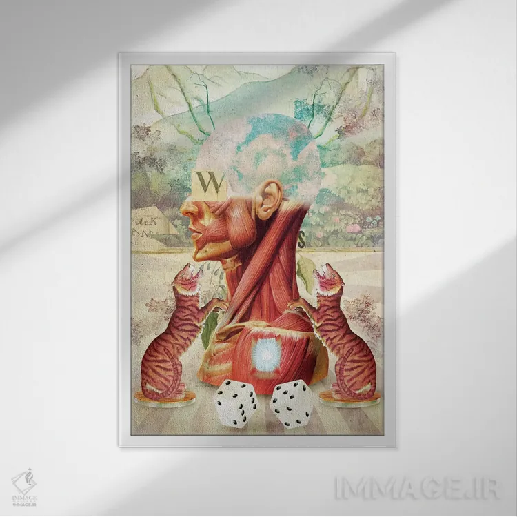 تابلو دکوراتیو "یک" اثر مارسل لیسبوا - نمای قابدار سفید