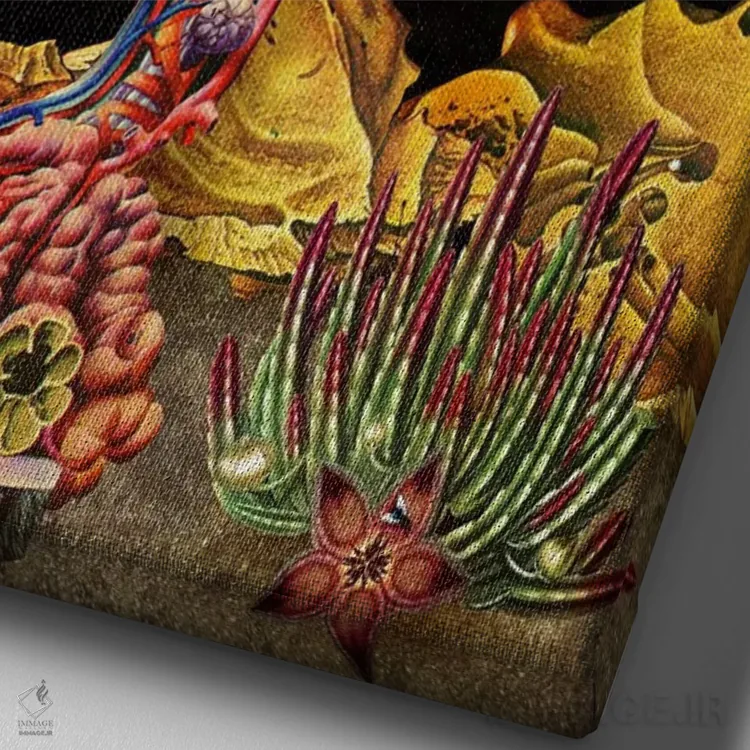 تابلو دکوراتیو "کاتالیزور" اثر مارسل لیسبوا - نمای نزدیک بافت بوم