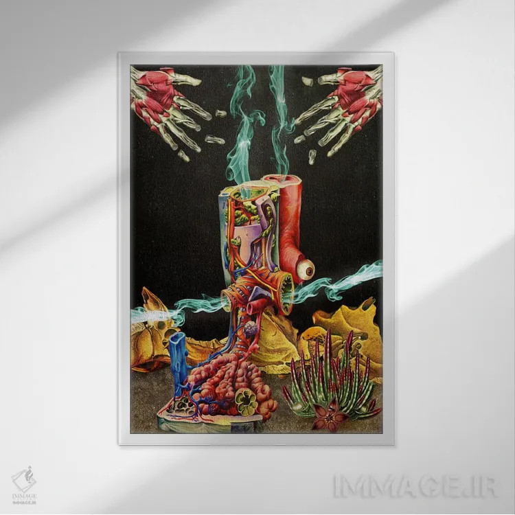 تابلو دکوراتیو "کاتالیزور" اثر مارسل لیسبوا - نمای قابدار سفید