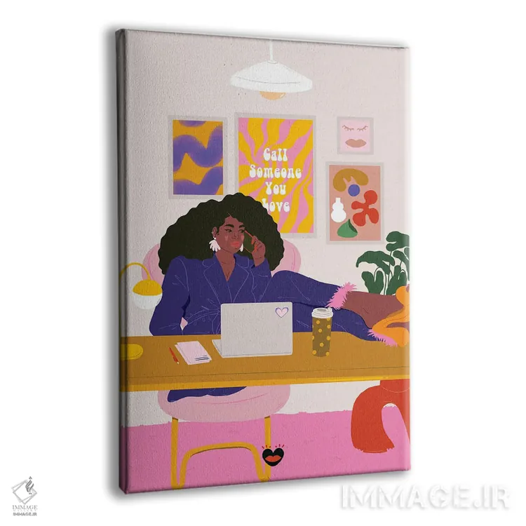 تابلو دکوراتیو "میز کار" اثر مادلن بلامور - نمای پرسپکتیو محصول