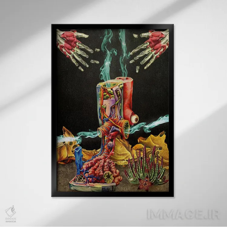 تابلو دکوراتیو "کاتالیزور" اثر مارسل لیسبوا - نمای قابدار مشکی