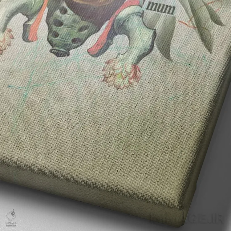 تابلو دکوراتیو "روز مادر" اثر مارسل لیسبوا - نمای نزدیک بافت بوم