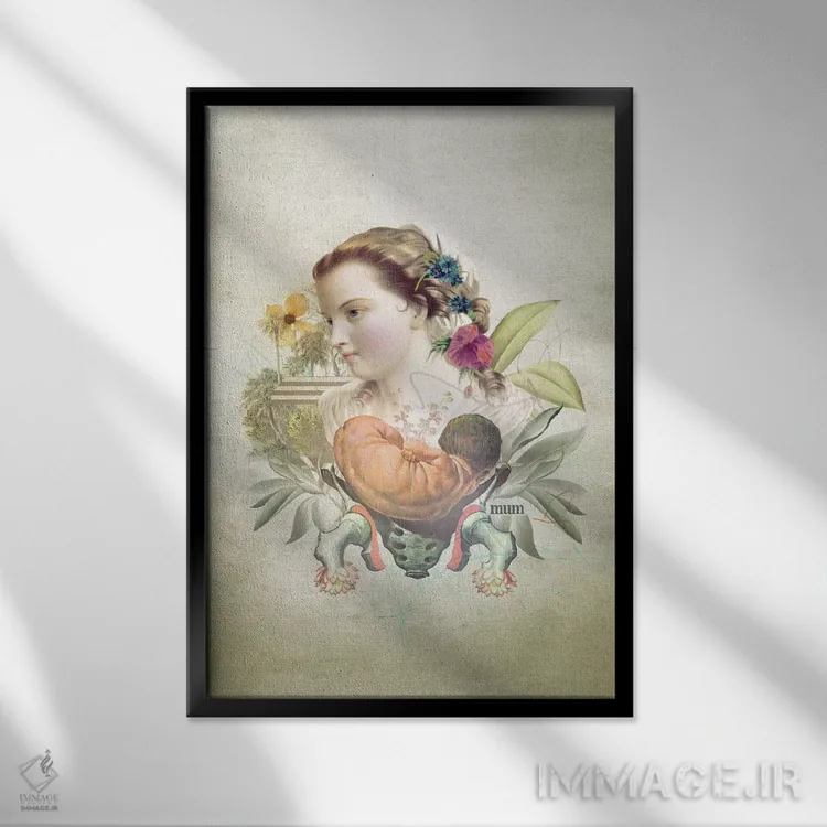 تابلو دکوراتیو "روز مادر" اثر مارسل لیسبوا - نمای قابدار مشکی
