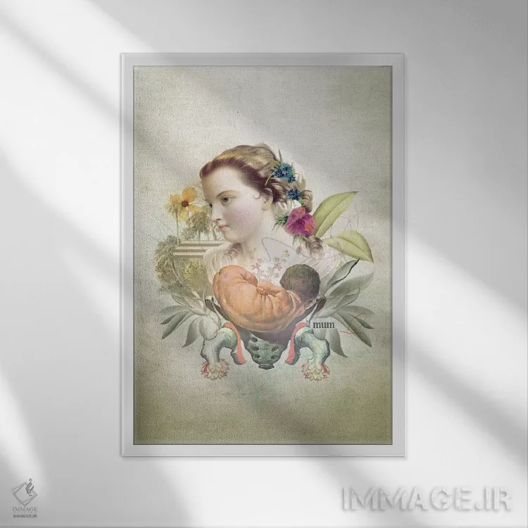 تابلو دکوراتیو "روز مادر" اثر مارسل لیسبوا - نمای قابدار سفید