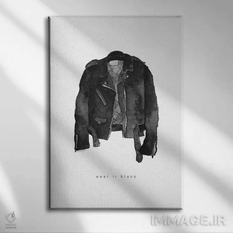 تابلو دکوراتیو "ژاکت چرمی" اثر مرسدس لوپز چارو - نمای روبهرو روی دیوار