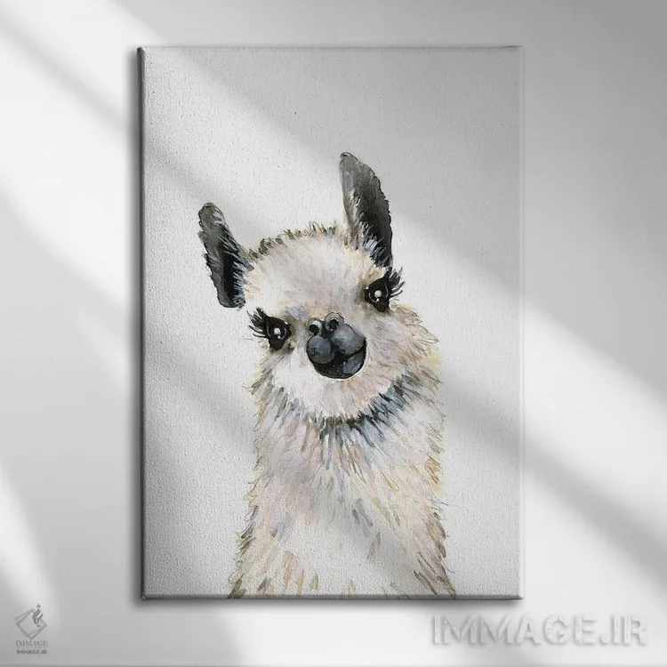 تابلو دکوراتیو "لاما" اثر مرسدس لوپز چارو - نمای روبهرو روی دیوار